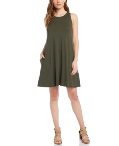 Shop Karen Kane Chloe Sleeveless Dress In Olive