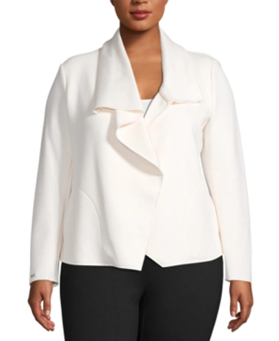 Shop Anne Klein Plus Size Asymmetric Jacket In Anne White