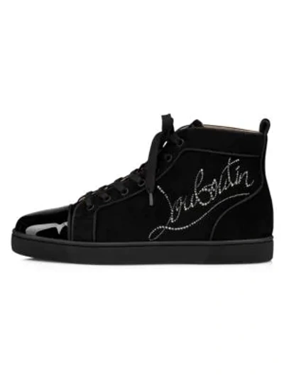 Shop Christian Louboutin Louis Strass Flat Sneakers In Black