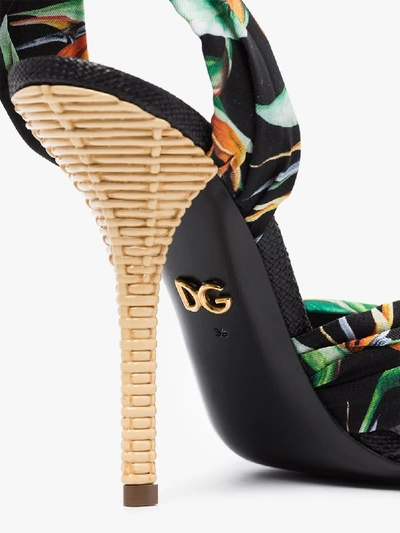 Shop Dolce & Gabbana Multicoloured 105 Jungle Print Satin Sandals In Green