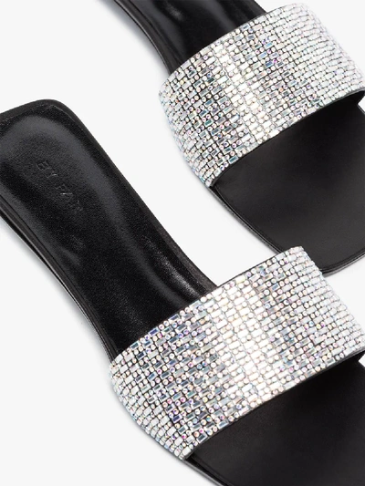 Shop By Far Black Ceni 30 Crystal Leather Mules
