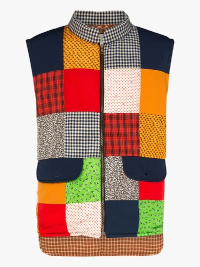 Shop Gucci Quilted Patchwork Gilet In Multicolour