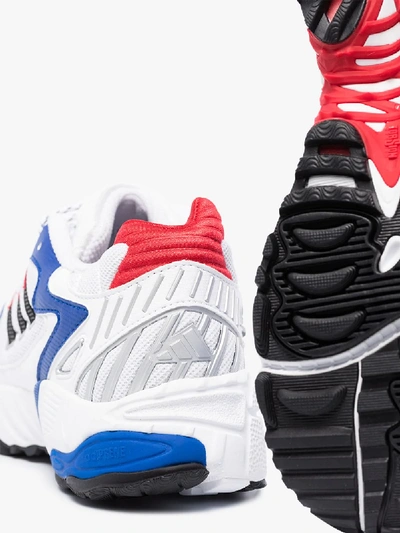Shop Adidas Originals White, Blue And Red Torsion Trdc Sneakers
