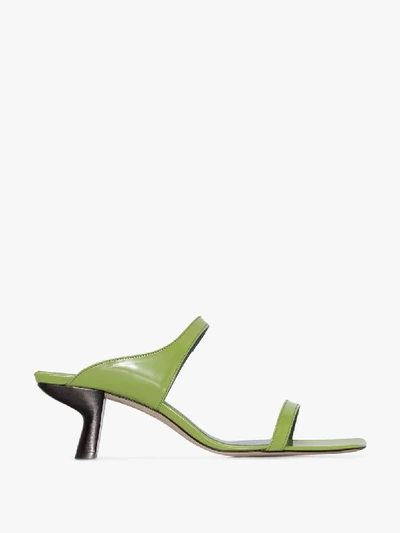 Shop By Far Green Paola 55 Leather Sandals