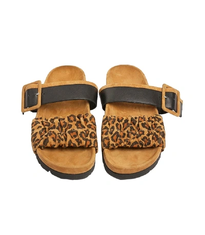 Shop Pierre Hardy Leopard Print Alpha Mare Mule Sandals In Brown