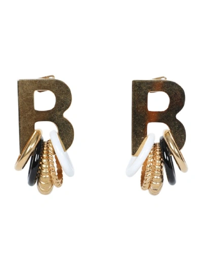 Shop Balenciaga Multi-rings Xl Logo Earrings In Not Applicable