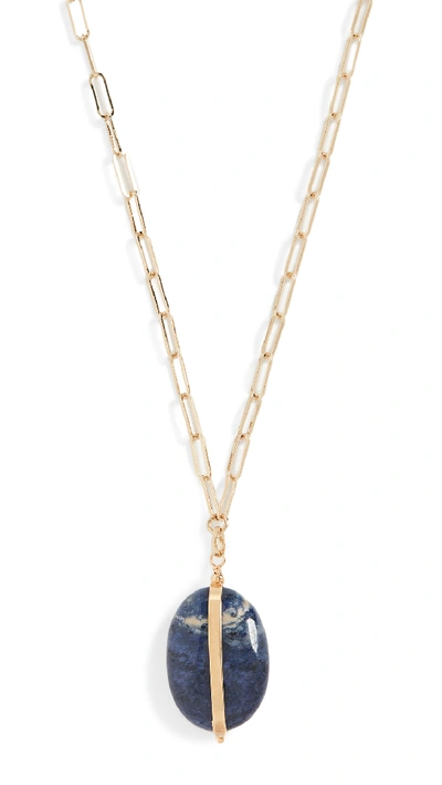 Shop Isabel Marant Stones Necklace In Faded Blue