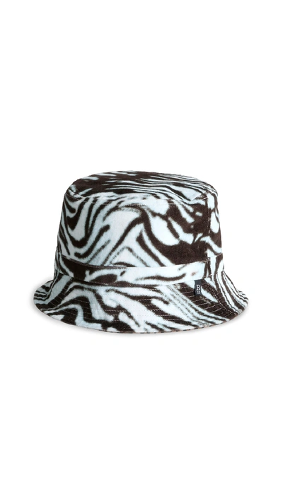 Shop R13 Reversible Bucket Hat In Pale Blue Tiger W/ Leopard