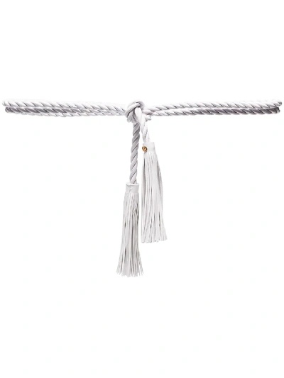Shop Valentino Rope Tassel Belt In White