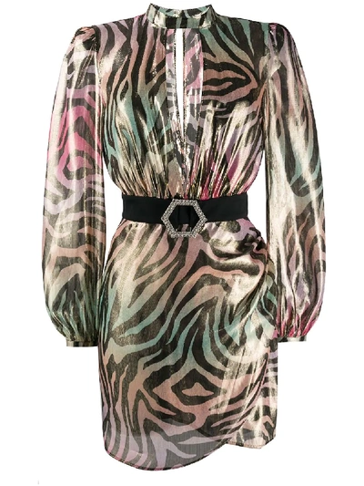 Shop Philipp Plein Jungle Mini Dress In Pink