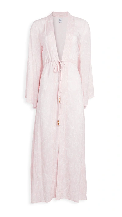 Shop Plush Bandana Kimono In Pink