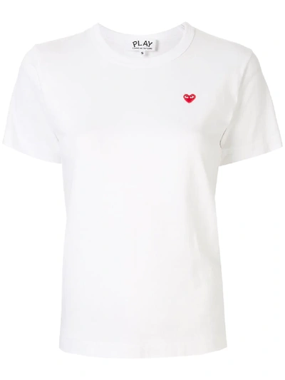 Shop Comme Des Garçons Play Logo-patch T-shirt In White