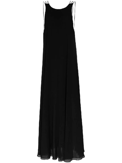 Shop Halpern Scoop Back Trapeze Maxi Dress In Black