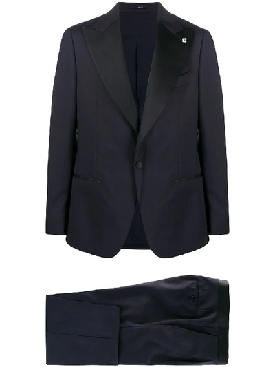 Shop Lardini Two Piece Smoking Suit In Blue