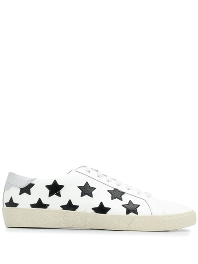 Shop Saint Laurent Court Classic Star-print Sneakers In White