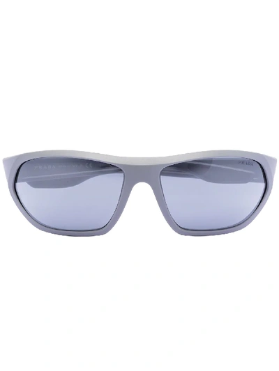 Shop Prada Sport Rectangular-frame Sunglasses In Grey
