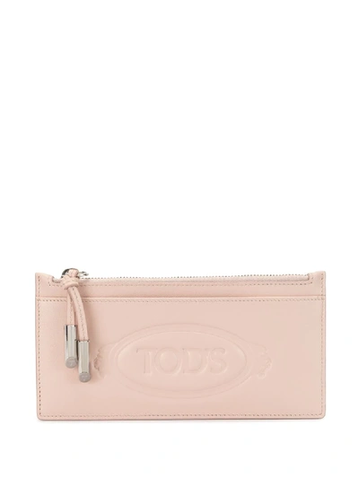 Shop Tod's Logo-embossed Coin Pouch In Pink