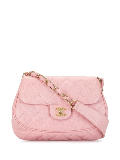 Pre-owned Chanel Quilted Cc Shoulder Bag In Pink