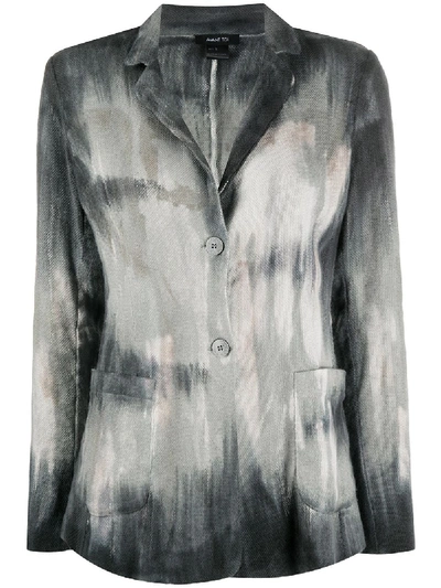 Shop Avant Toi Watercolour-print Blazer In Grey