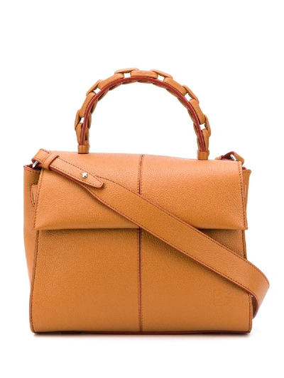 Shop Elena Ghisellini Angel S Tote Bag In Brown