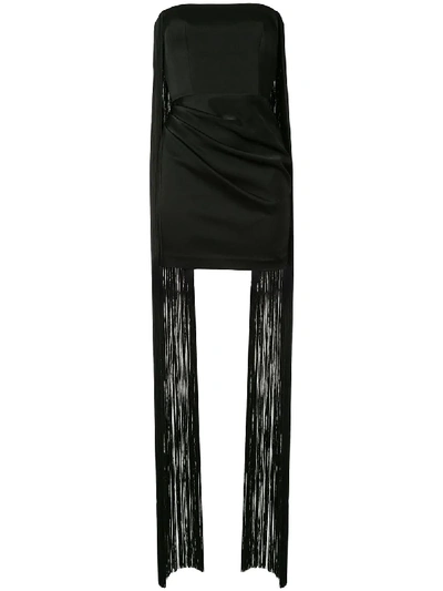 Shop Alex Perry Spence Fringed Mini Dress In Black