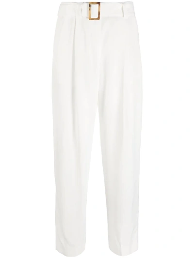 Shop Pt01 High-waisted Straight-leg Trousers In White