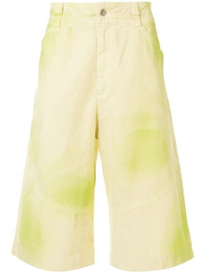 Shop Jacquemus Terraio Tie-dye Shorts In Yellow