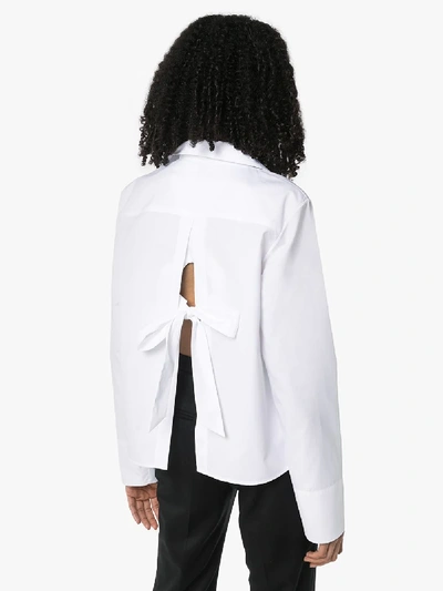 Shop Rosie Assoulin Gwyneth Open Cotton Shirt In White