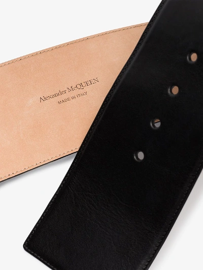 Shop Alexander Mcqueen Black Leather Buckle Belt