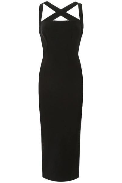 Shop Dolce & Gabbana Jersey Midi Dress In Nero (black)