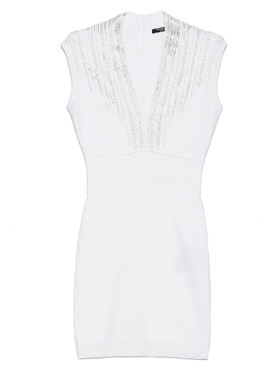 Shop Balmain Dress In White