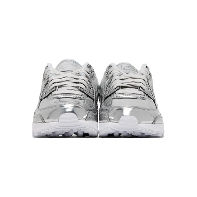 Shop Nike Silver Metallic Chrome Air Max 90 Sneakers In 001 Silver