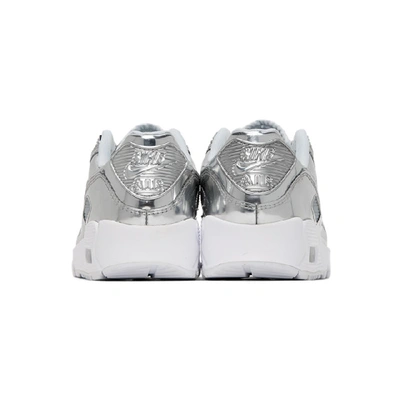 Shop Nike Silver Metallic Chrome Air Max 90 Sneakers In 001 Silver