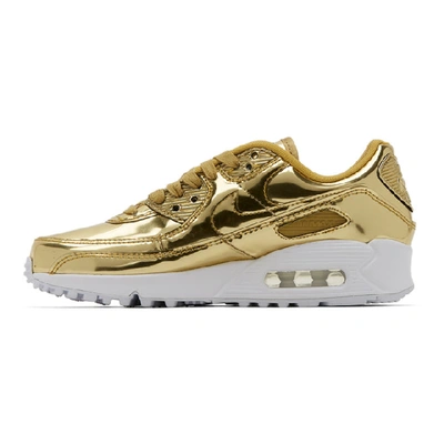 Shop Nike Gold Metallic Air Max 90 Sneakers In 700 Gold