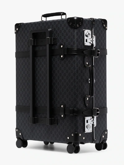 Shop Gucci Black Globe-trotter Gg Supreme Leather Check-in Suitcase