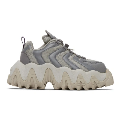 Shop Eytys Grey Reflective Silver Cloud Sneakers
