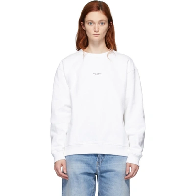 Shop Acne Studios White Reverse Logo Sweatshirt In Optic White