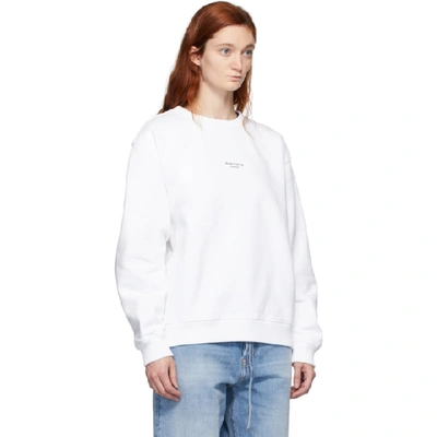 Shop Acne Studios White Reverse Logo Sweatshirt In Optic White