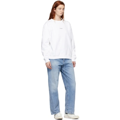 Shop Acne Studios White Reverse Logo Sweatshirt In Optic White