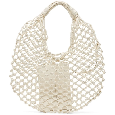 Shop Stella Mccartney Off-white Knotted Tote In 9002 Offwh