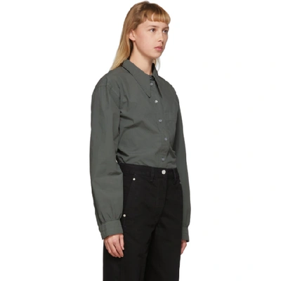 Shop Lemaire Grey Pointed Collar Shirt In 918 Shadow