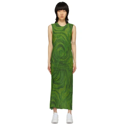 Shop Collina Strada Green Lawn Dress In Green Swirl