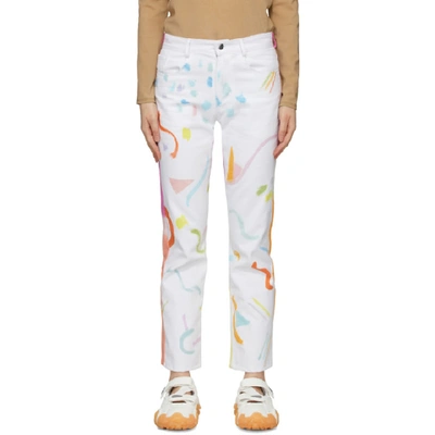 Shop Collina Strada White Tie-dye 5 Pocket Jeans In Memphis Den