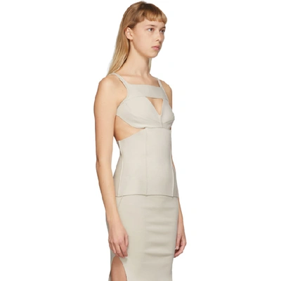 Shop Rick Owens Grey Cut-out Tank Top In 08 Pearl
