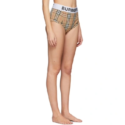 Shop Burberry Beige Tessa High-waisted Bikini Bottoms In Archive Bei