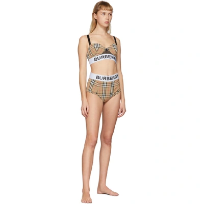 Shop Burberry Beige Tessa High-waisted Bikini Bottoms In Archive Bei