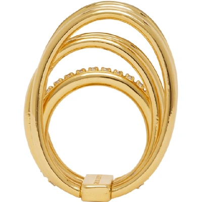 Shop Panconesi Gold Crystal Solar Ring Set In Gold/crysta