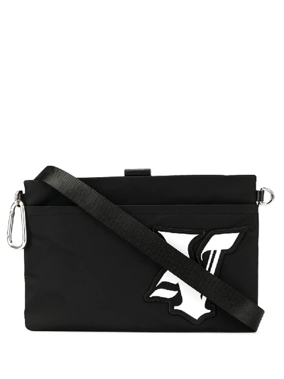 Shop Ports V Varsity Logo Shoulder Bag In Black