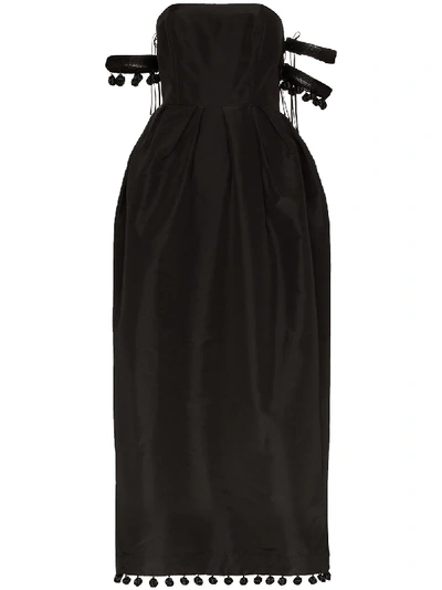 Shop Rosie Assoulin Bangles And Bobbles Off-the-shoulder Maxi Dress In Black