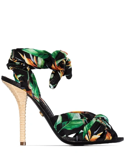 Shop Dolce & Gabbana Jungle Print 105 Sandals In Green